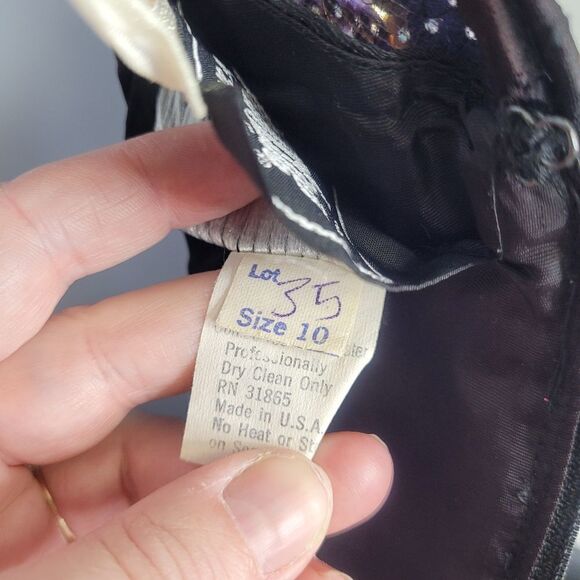 VINTAGE 80s dress Cache sequined long sleeve formal party cocktail S - Picture 8 of 14